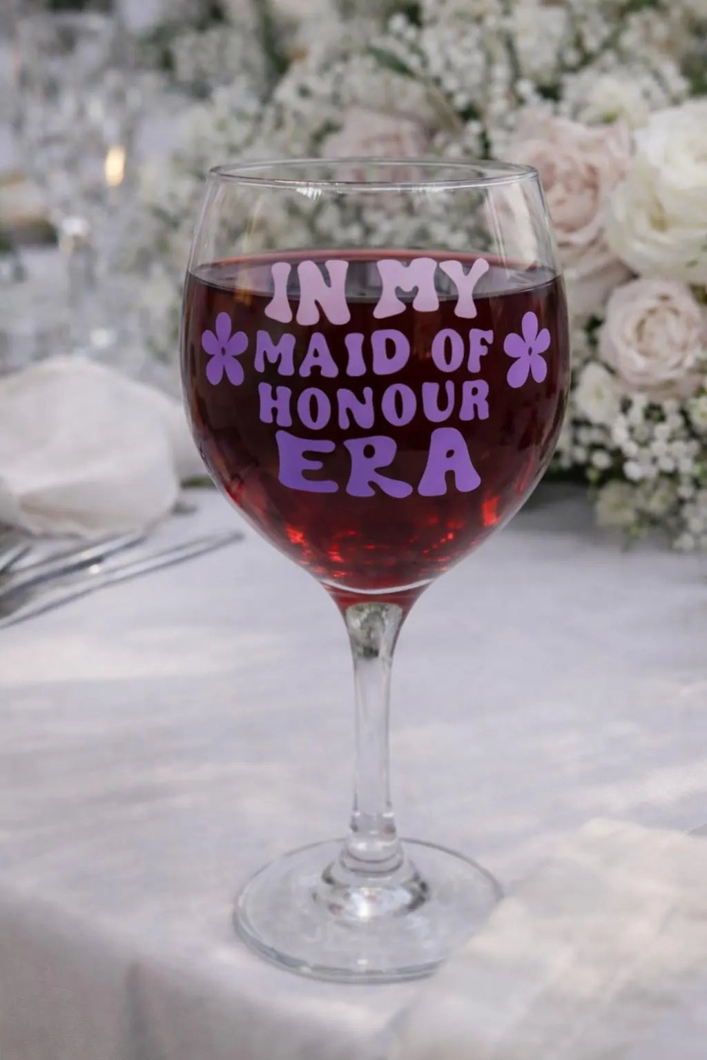 Maid Of Honour Era Glass, Gift For Bridesmaids, Wedding Party Gift, Wedding Table Decor, Wedding Announcement Gift, Bridesmaid Request Gift