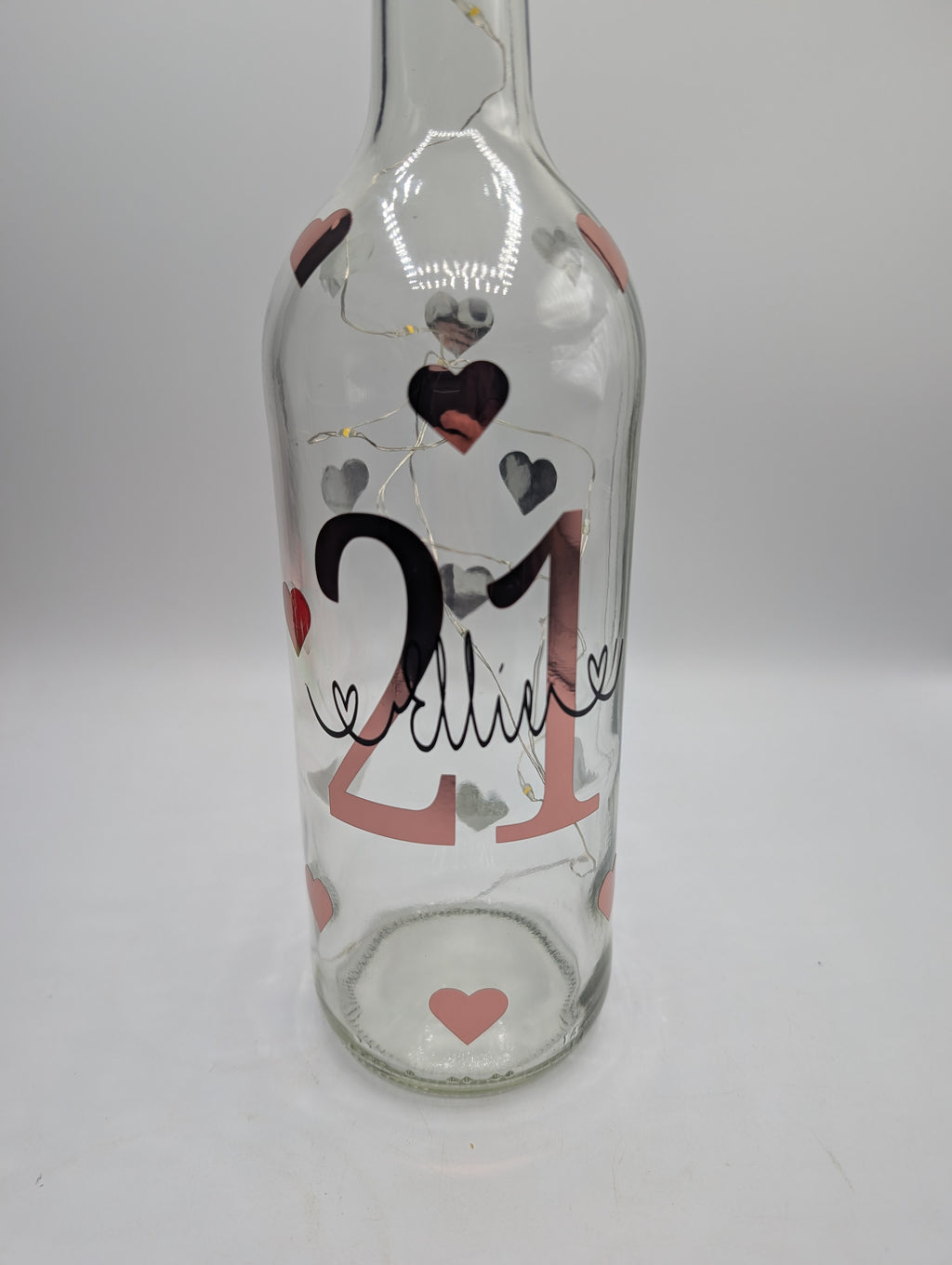 Personalised 21st Light Up Bottle, 21st Milestone Birthday, 21 Gift for her, Special 21st Birthday, 21st Birthday Present, Special 21st Gift