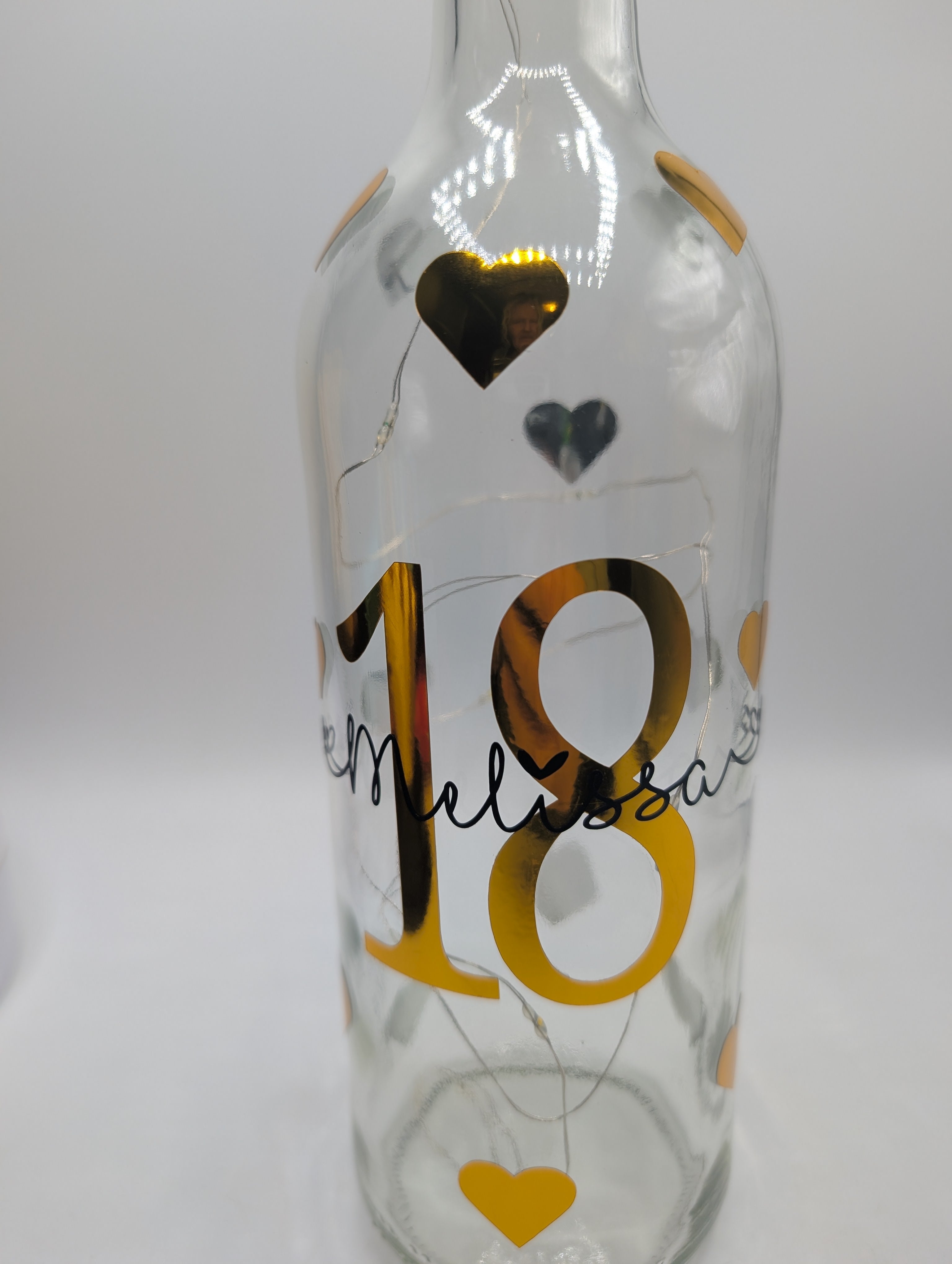 Personalised Light up Bottle, Milestone Birthday, 18th Birthday, 21st Birthday, 30th Birthday, 40th Birthday, 50th Birthday, For Her / Him