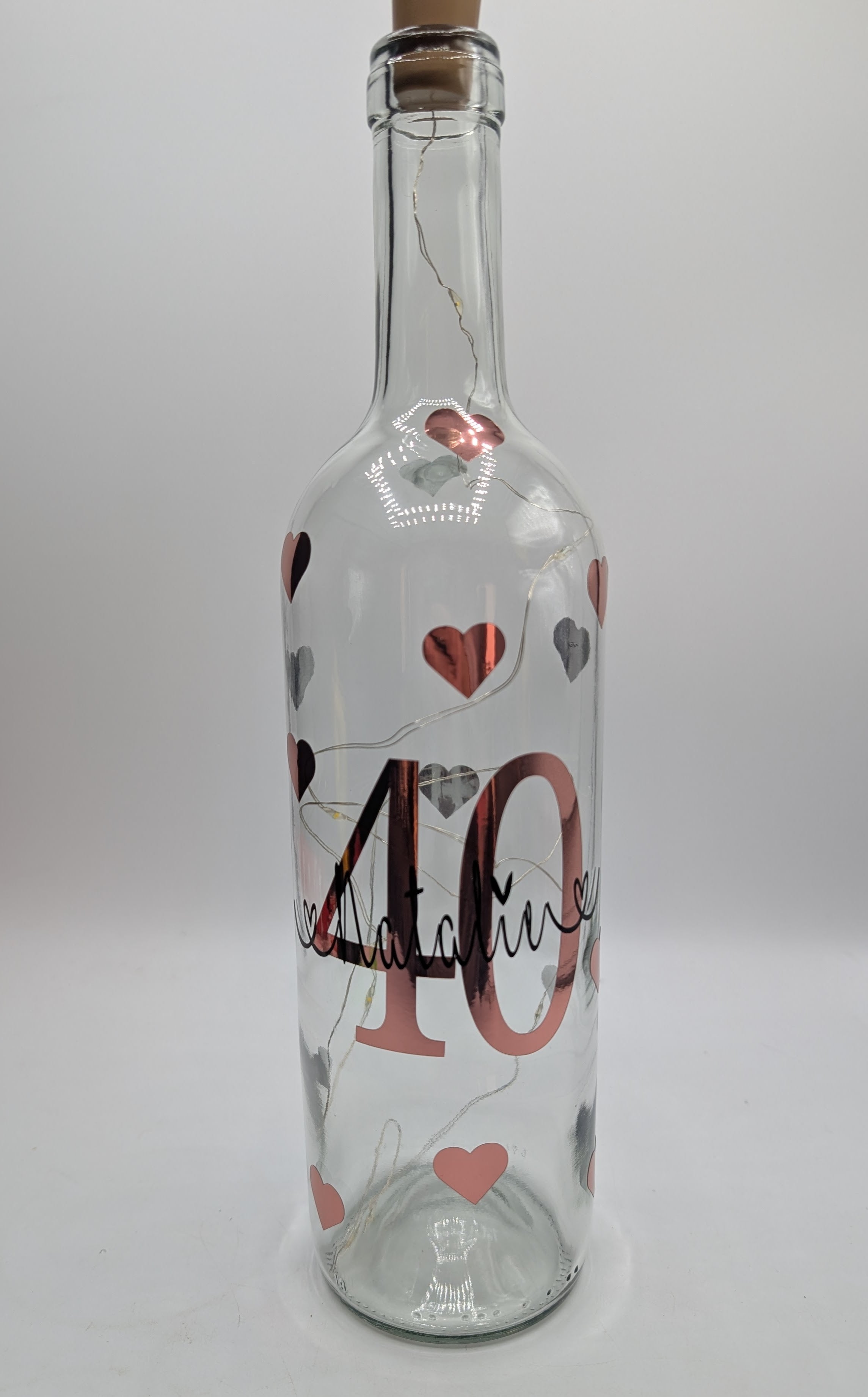 Personalised Light up Bottle, Milestone Birthday, 18th Birthday, 21st Birthday, 30th Birthday, 40th Birthday, 50th Birthday, For Her / Him