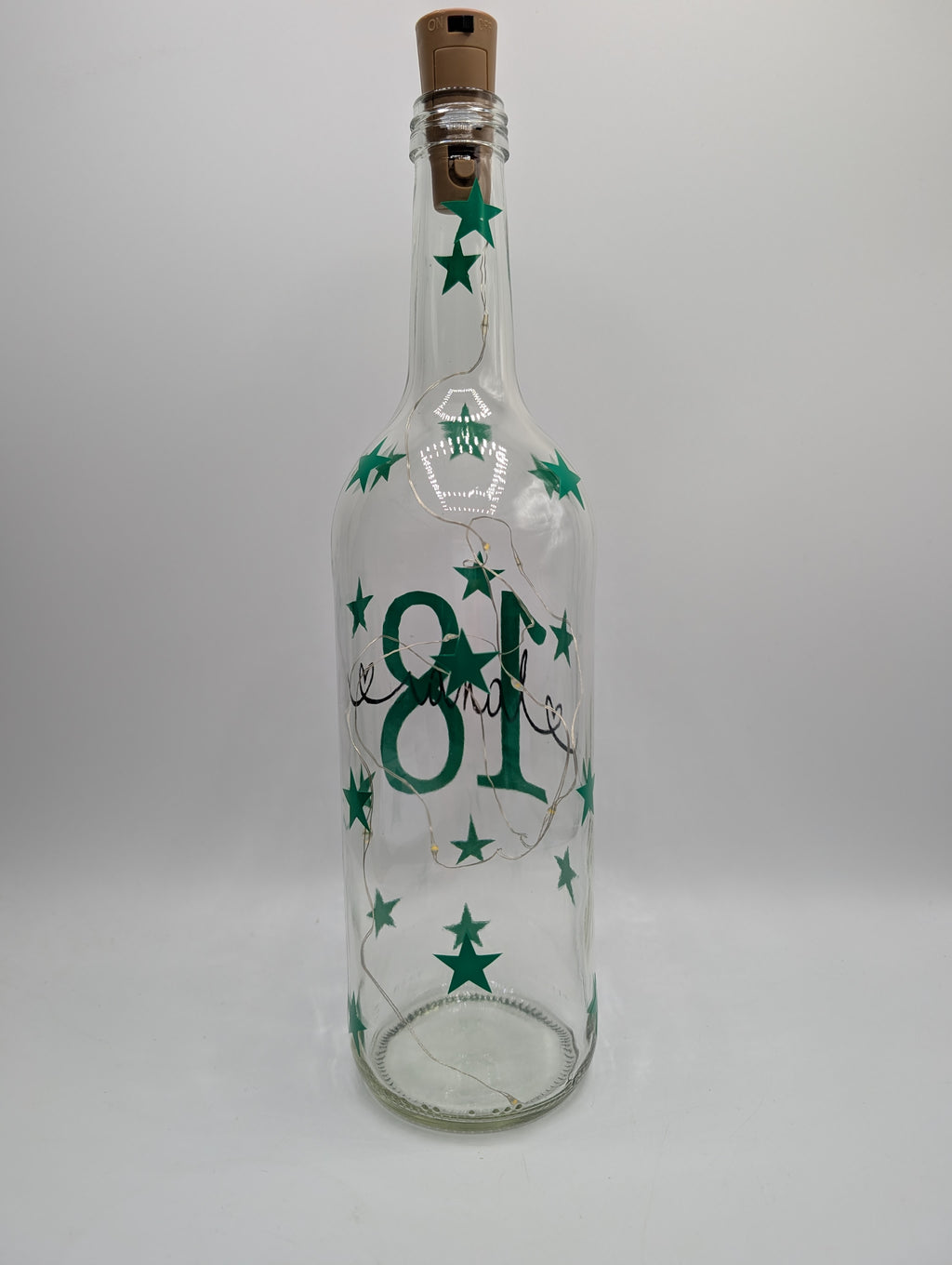 Personalised Star Light Up Bottle, Light Up Bottle, Milestone Birthday, Gift for her, Special Birthday Gift, 18th Gift, 21st Gift, 30th Gift