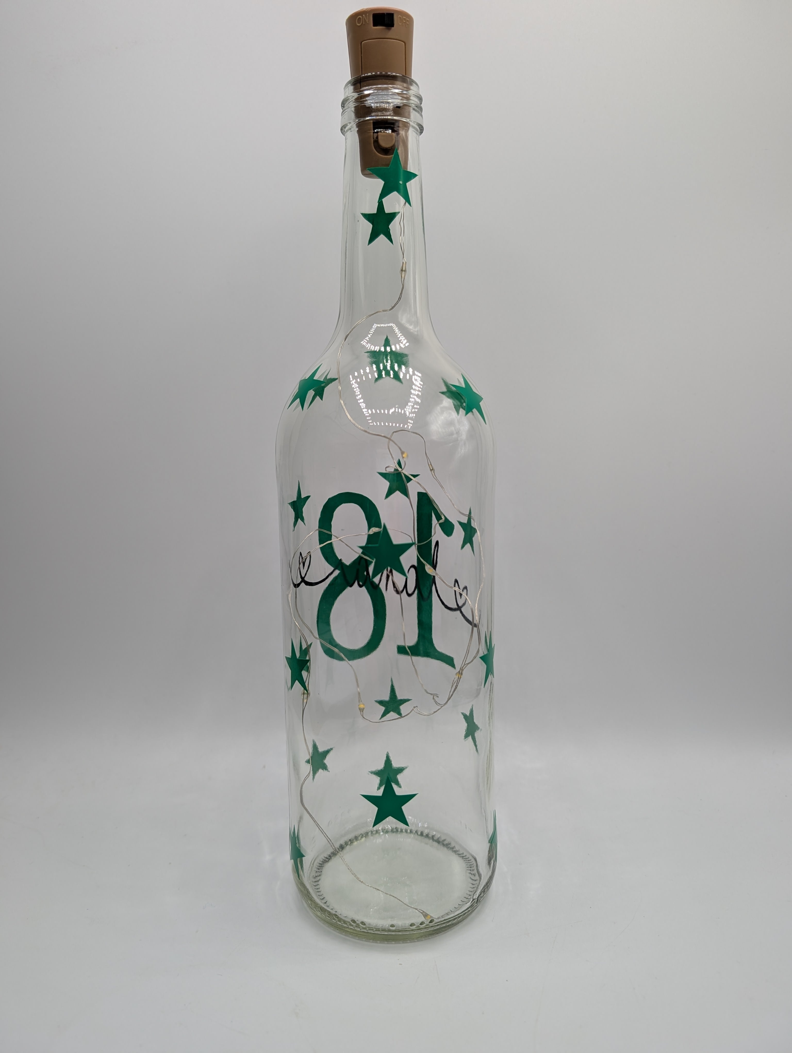 Personalised Star Light Up Bottle, Light Up Bottle, Milestone Birthday, Gift for her, Special Birthday Gift, 18th Gift, 21st Gift, 30th Gift