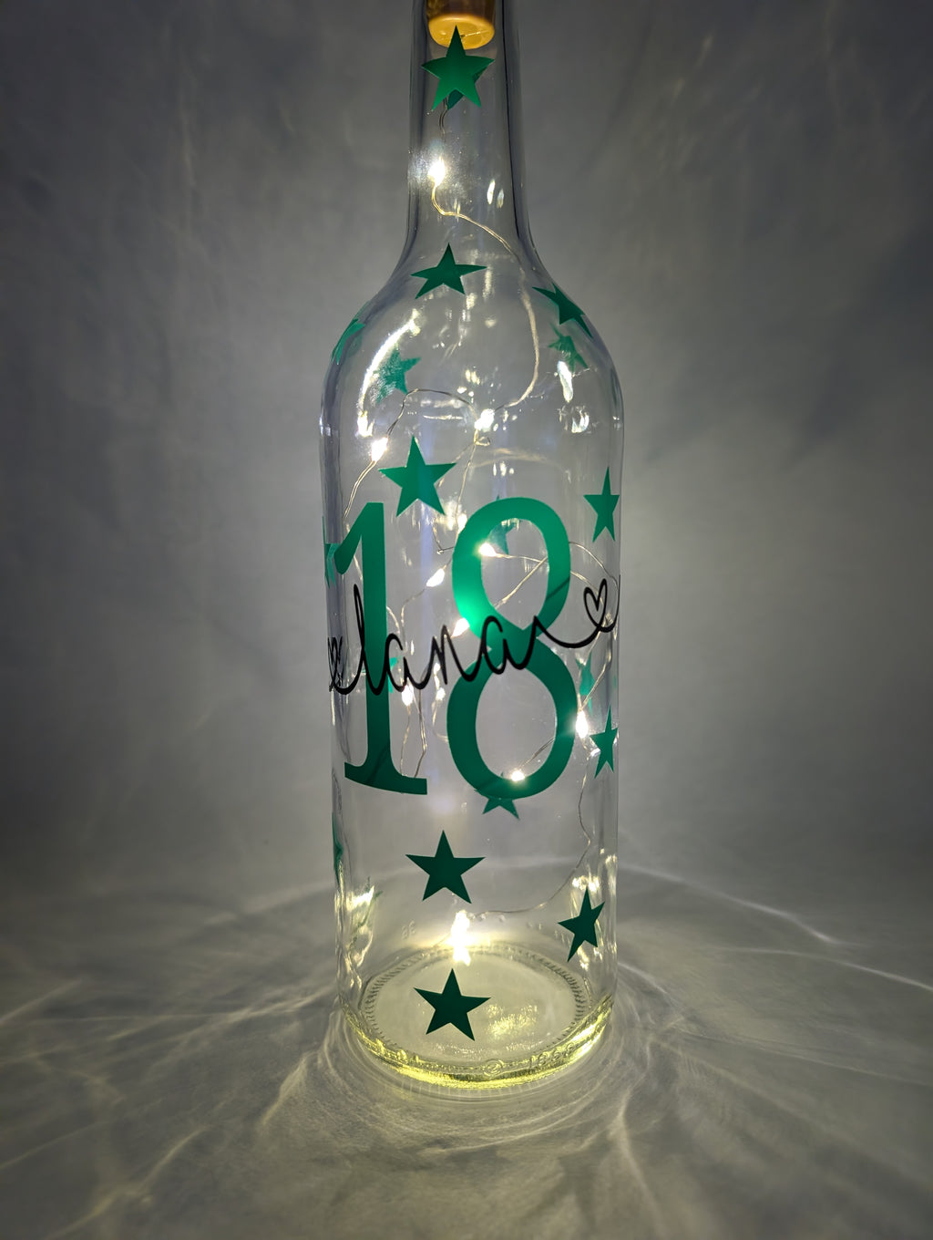 Personalised Star Light Up Bottle, Light Up Bottle, Milestone Birthday, Gift for her, Special Birthday Gift, 18th Gift, 21st Gift, 30th Gift