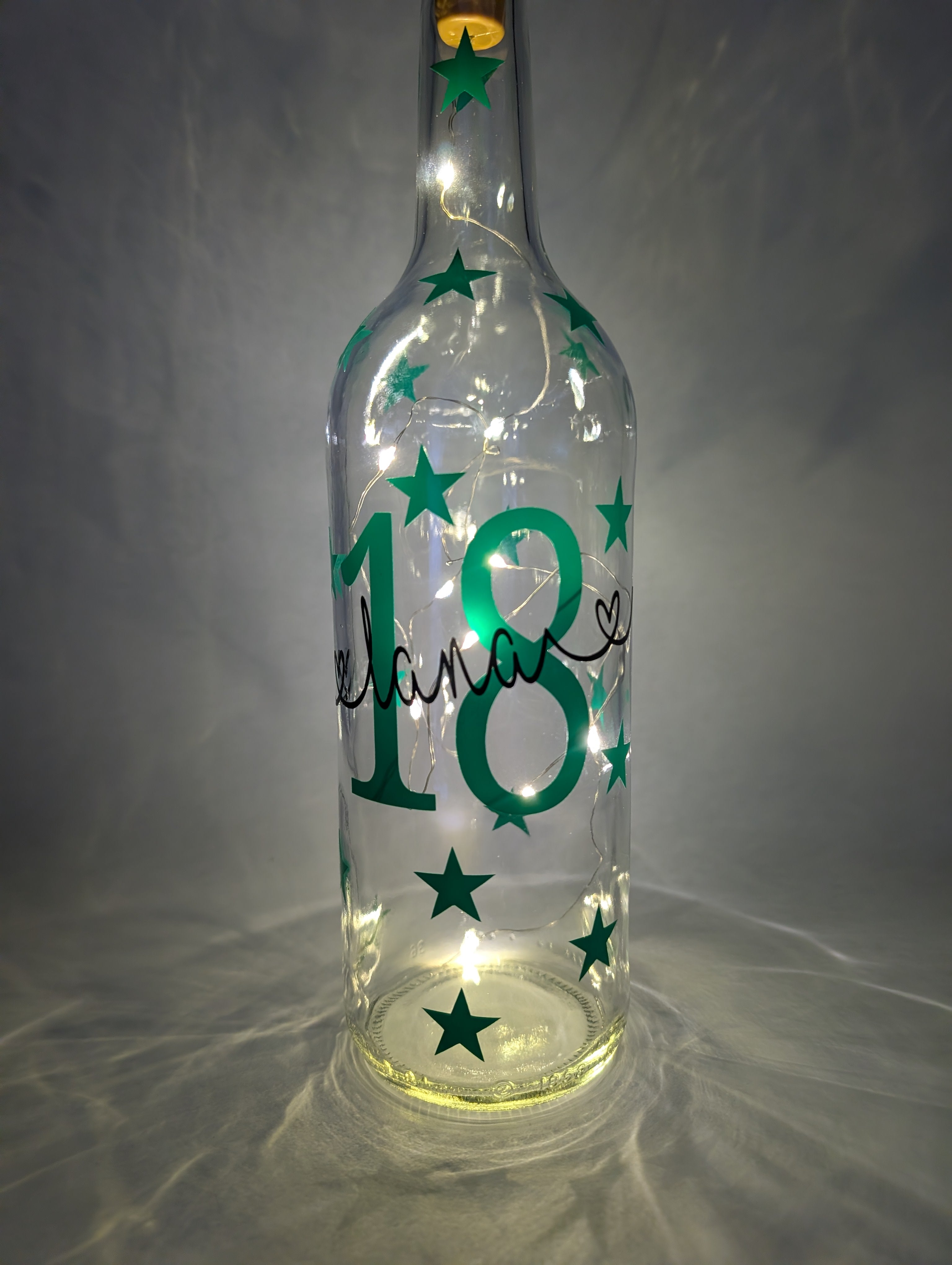 Personalised Star Light Up Bottle, Light Up Bottle, Milestone Birthday, Gift for her, Special Birthday Gift, 18th Gift, 21st Gift, 30th Gift