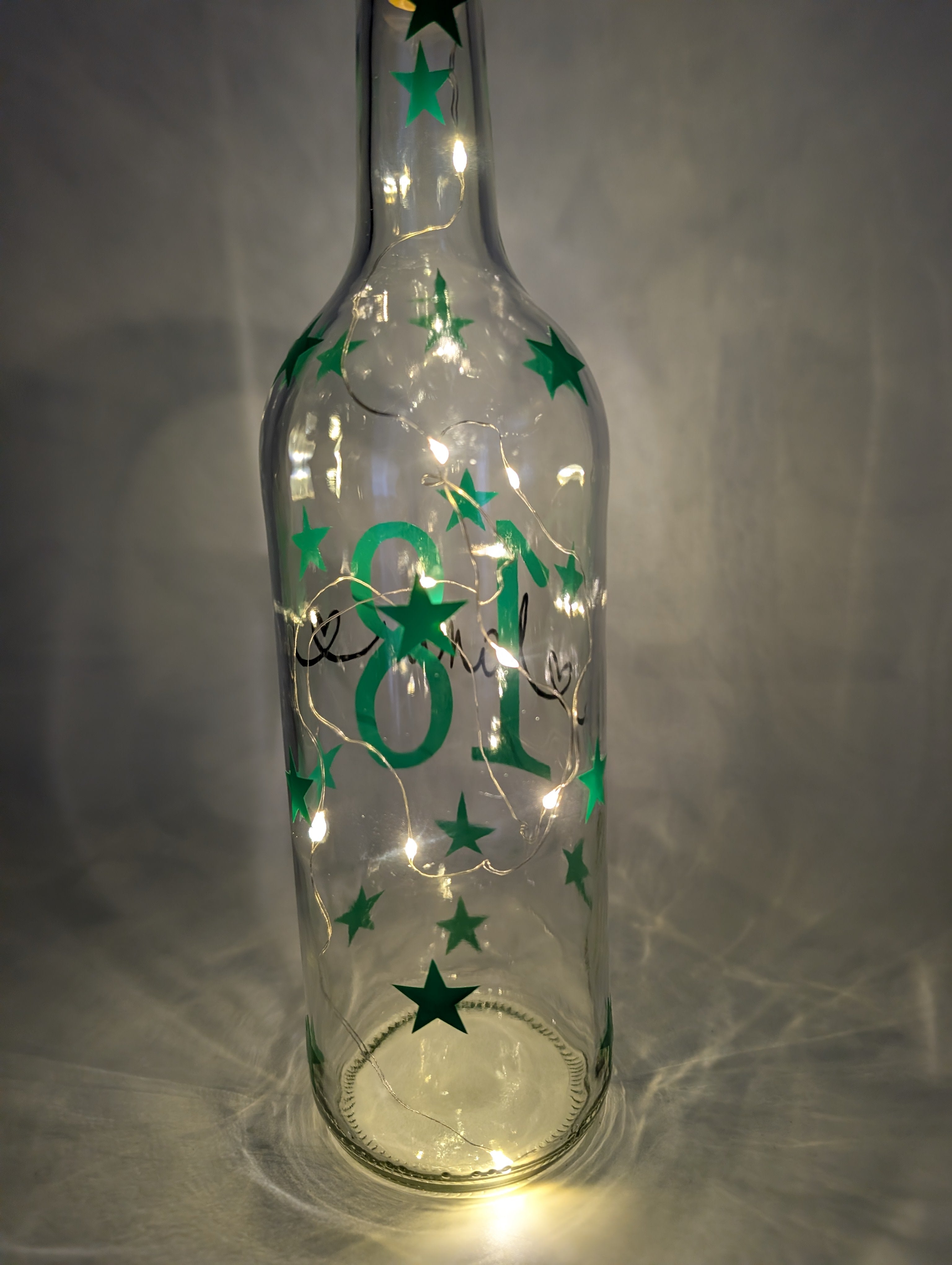 Personalised Star Light Up Bottle, Light Up Bottle, Milestone Birthday, Gift for her, Special Birthday Gift, 18th Gift, 21st Gift, 30th Gift