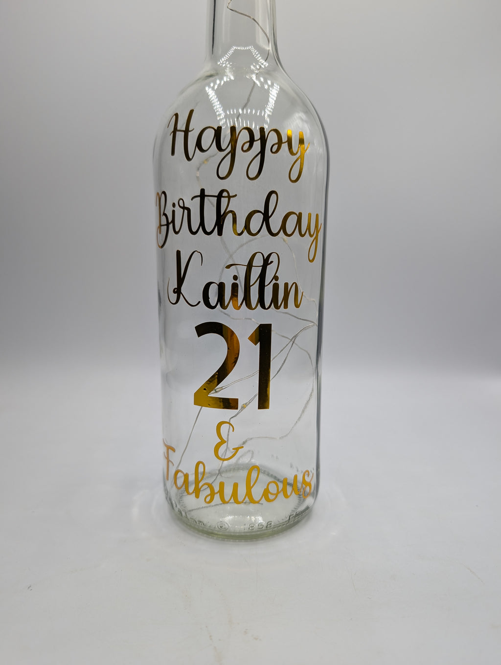 Personalised 21st Birthday Light Up Bottle, 21st Birthday Milestone Gift, Custom Light Up Bottle Gift, Present for Her 21st, Gift For Friend