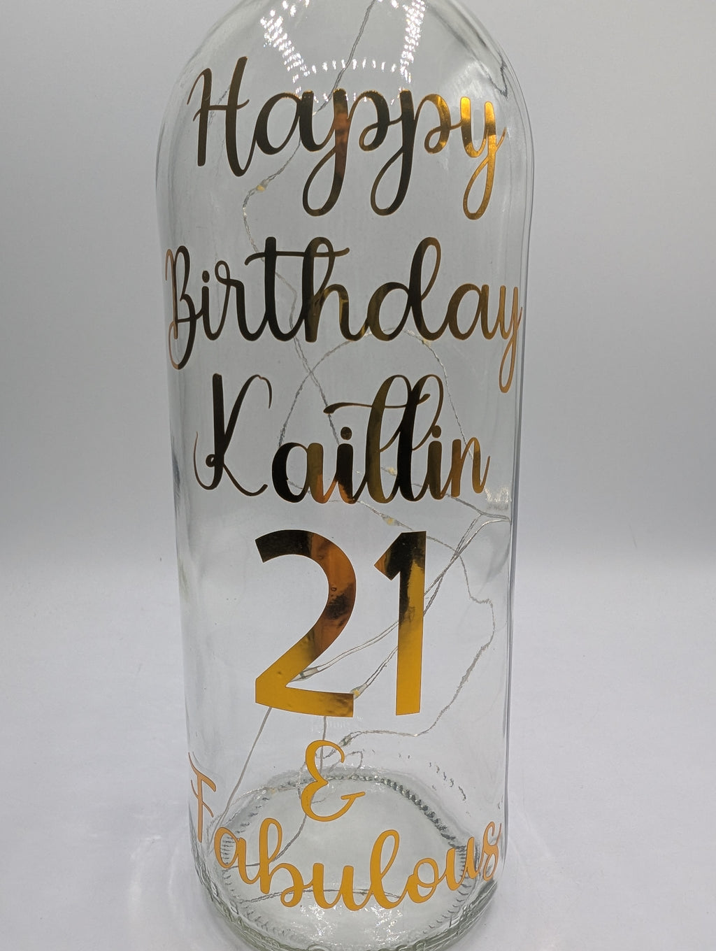 Personalised 21st Birthday Light Up Bottle, 21st Birthday Milestone Gift, Custom Light Up Bottle Gift, Present for Her 21st, Gift For Friend
