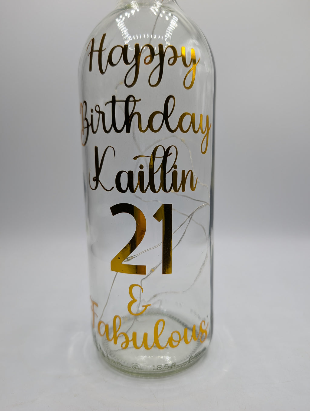 Personalised 21st Birthday Light Up Bottle, 21st Birthday Milestone Gift, Custom Light Up Bottle Gift, Present for Her 21st, Gift For Friend