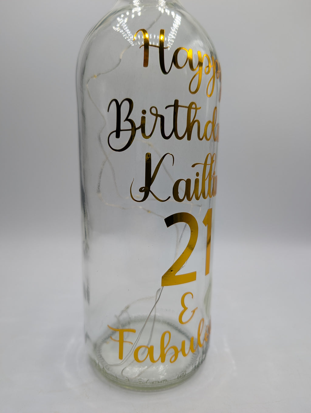 Personalised 21st Birthday Light Up Bottle, 21st Birthday Milestone Gift, Custom Light Up Bottle Gift, Present for Her 21st, Gift For Friend