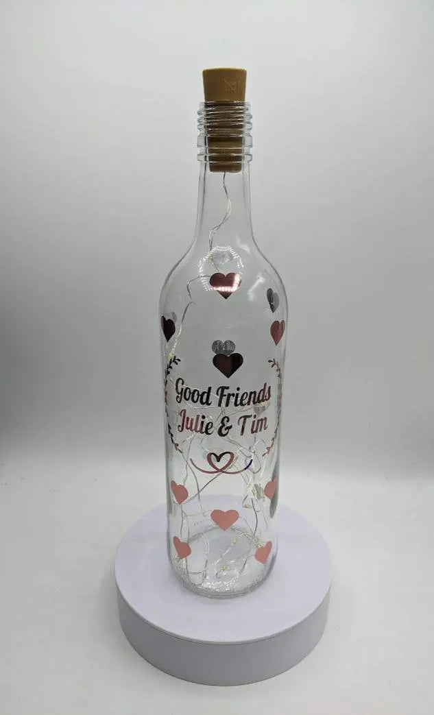 Your Wording LED Bottle, Personalised Light Up Bottle, Birthday Gift, Gift For Friend, Keepsake Gift, Christmas Light Up Gift