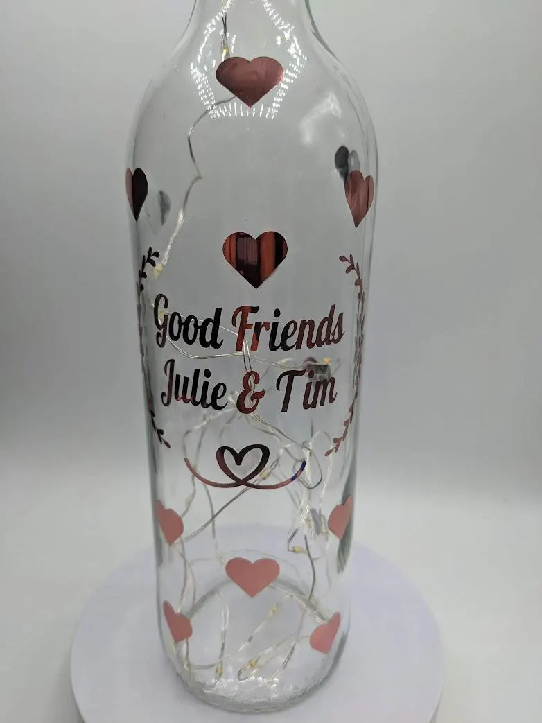 Your Wording LED Bottle, Personalised Light Up Bottle, Birthday Gift, Gift For Friend, Keepsake Gift, Christmas Light Up Gift