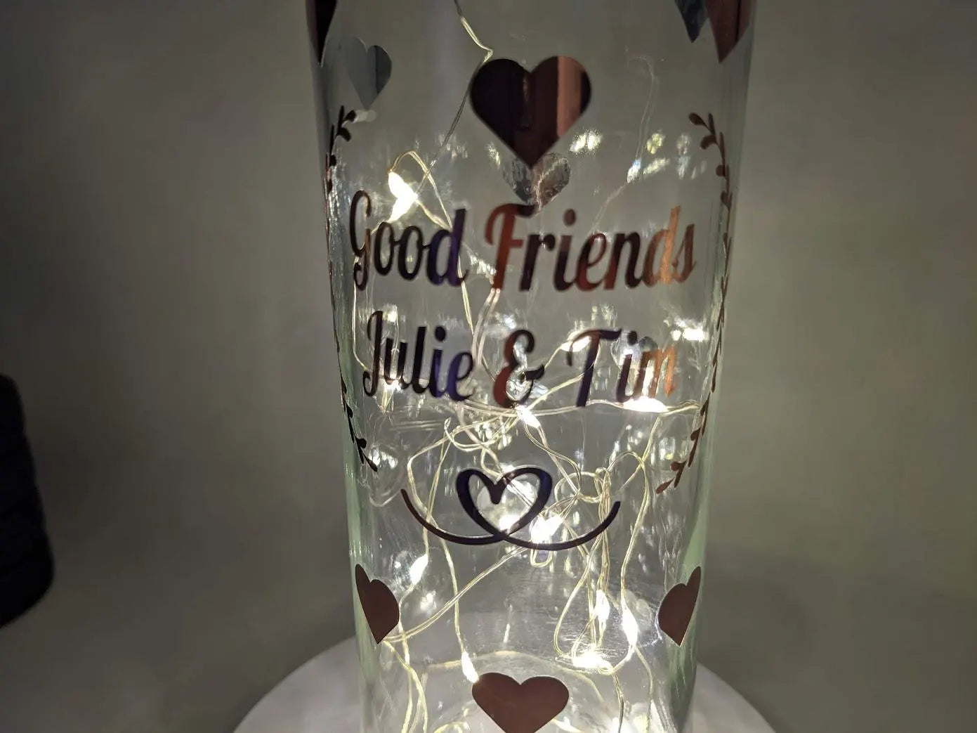 Your Wording LED Bottle, Personalised Light Up Bottle, Birthday Gift, Gift For Friend, Keepsake Gift, Christmas Light Up Gift