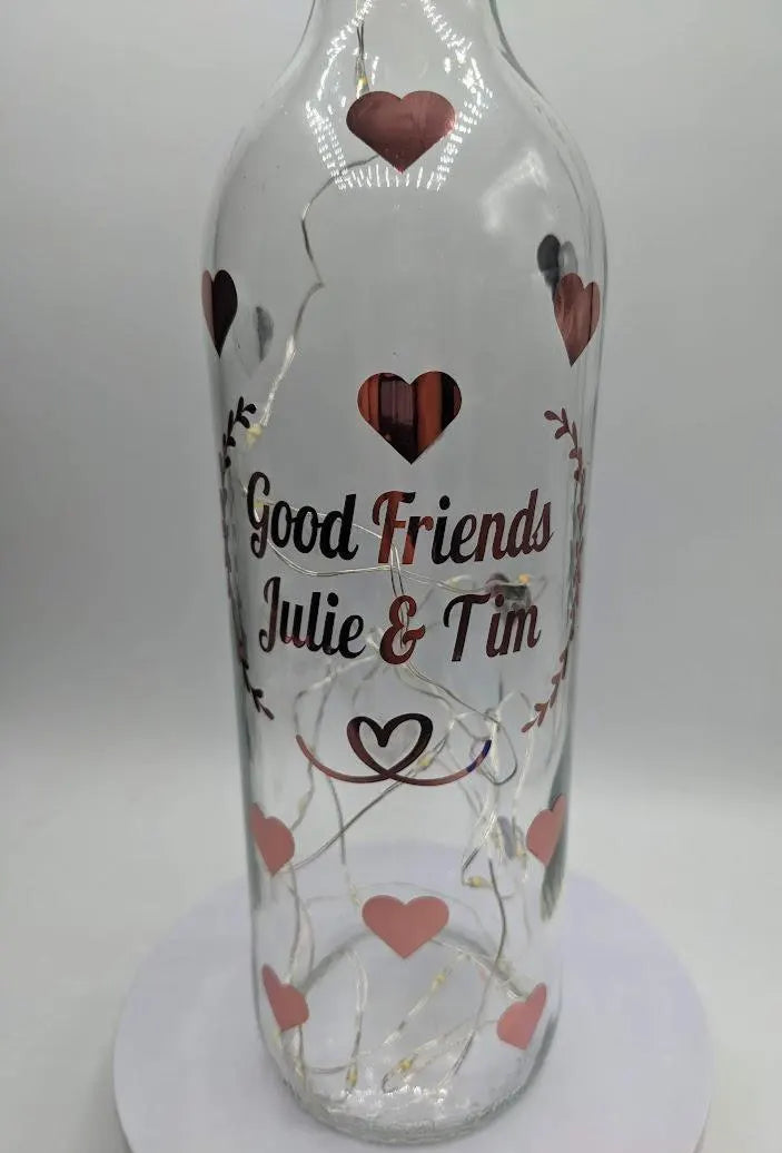 Your Wording LED Bottle, Personalised Light Up Bottle, Birthday Gift, Gift For Friend, Keepsake Gift, Christmas Light Up Gift