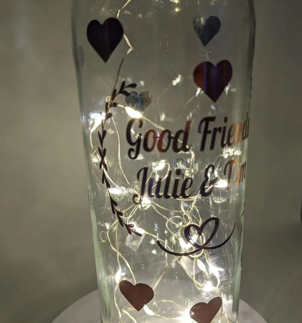 Your Wording LED Bottle, Personalised Light Up Bottle, Birthday Gift, Gift For Friend, Keepsake Gift, Christmas Light Up Gift
