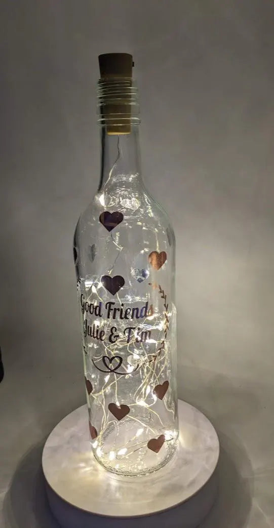 Your Wording LED Bottle, Personalised Light Up Bottle, Birthday Gift, Gift For Friend, Keepsake Gift, Christmas Light Up Gift