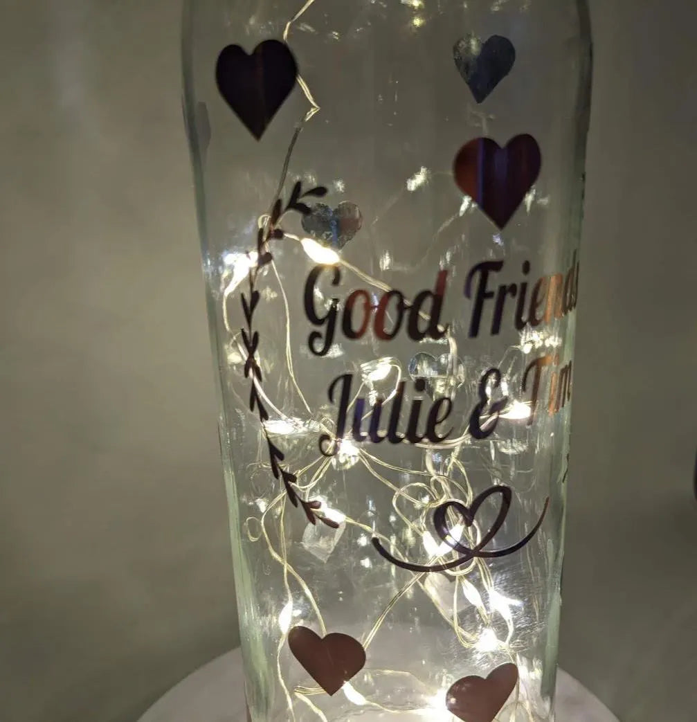 Your Wording LED Bottle, Personalised Light Up Bottle, Birthday Gift, Gift For Friend, Keepsake Gift, Christmas Light Up Gift