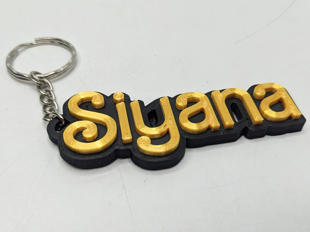 Personalised Name Keyring, Pink Doll Style Text, Two Colour Keyring, Party Bag Filler, Under 5 Pound, Party Bag Filler, School Bag Keyring