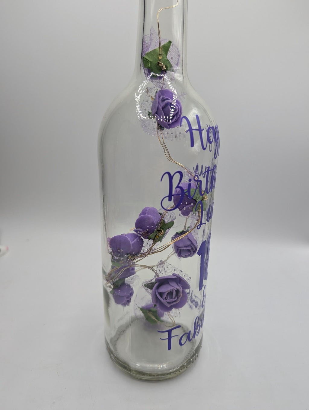 Personalised Light up Bottle, Milestone Birthday, 18th Birthday, 21st Birthday, 30th Birthday, 40th Birthday, 50th Birthday, Gift for Her