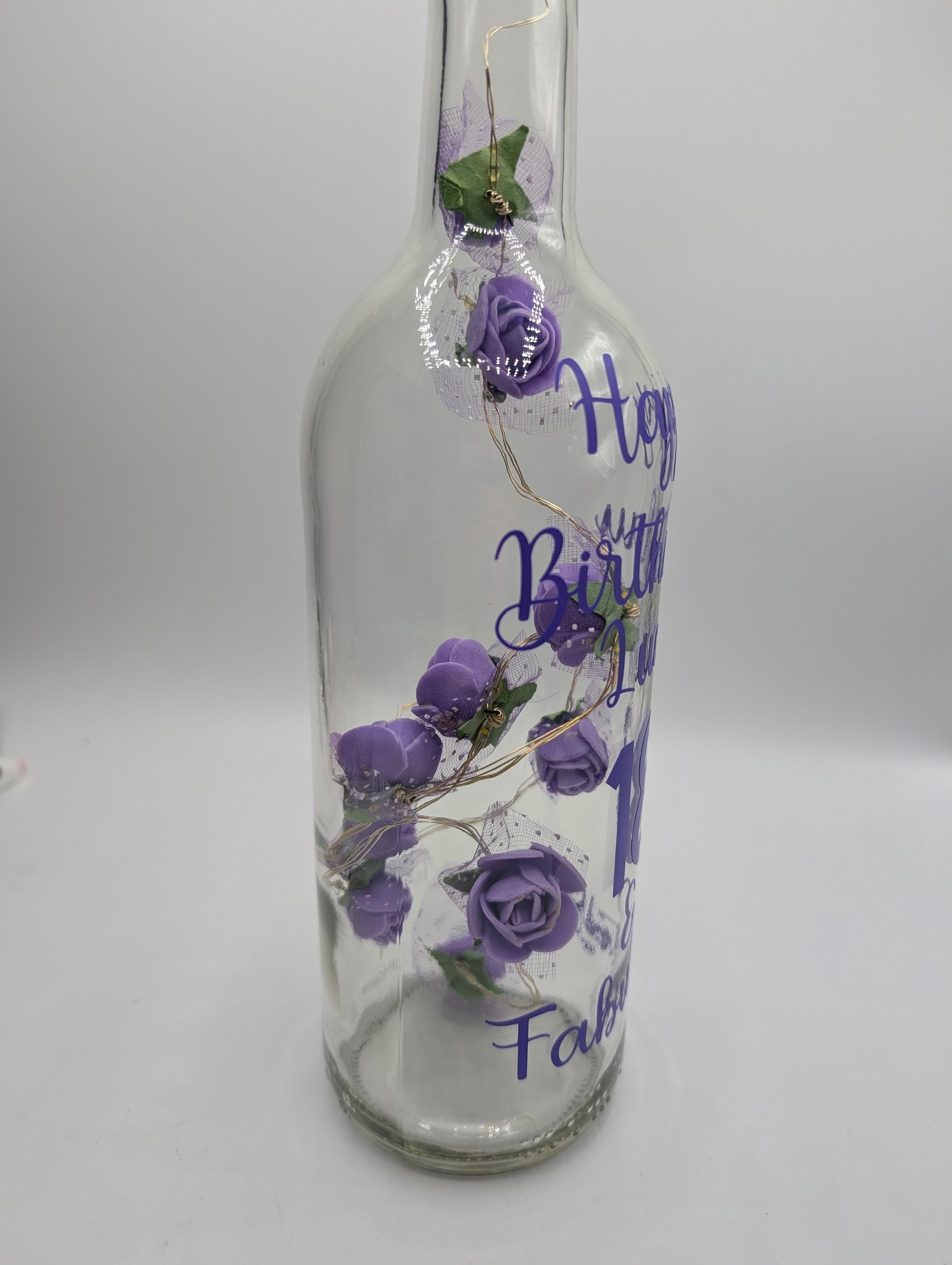 Personalised Light up Bottle, Milestone Birthday, 18th Birthday, 21st Birthday, 30th Birthday, 40th Birthday, 50th Birthday, Gift for Her