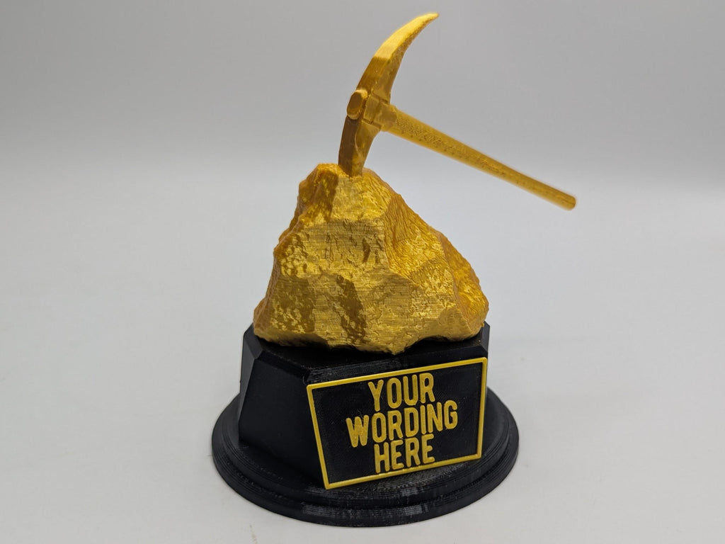 Gold Digger Trophy, Gold Nugget Award, Custom Trophy Gift, Pick Axe Trophy, Digger Award, Golden Nugget Trophy,  Mining Trophy Award, Gold