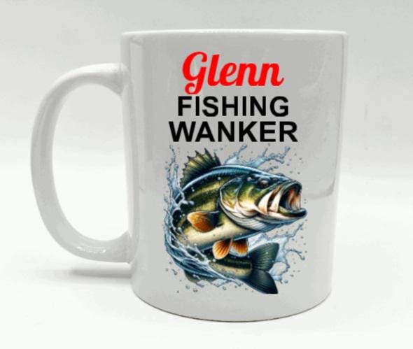 Personalised Fishing Wanker Mug, Gift for Fisherman, Personalised Fishing Gift, Funny Fishing Mug, Joke Fishing Gift, Angler Fishing Gift