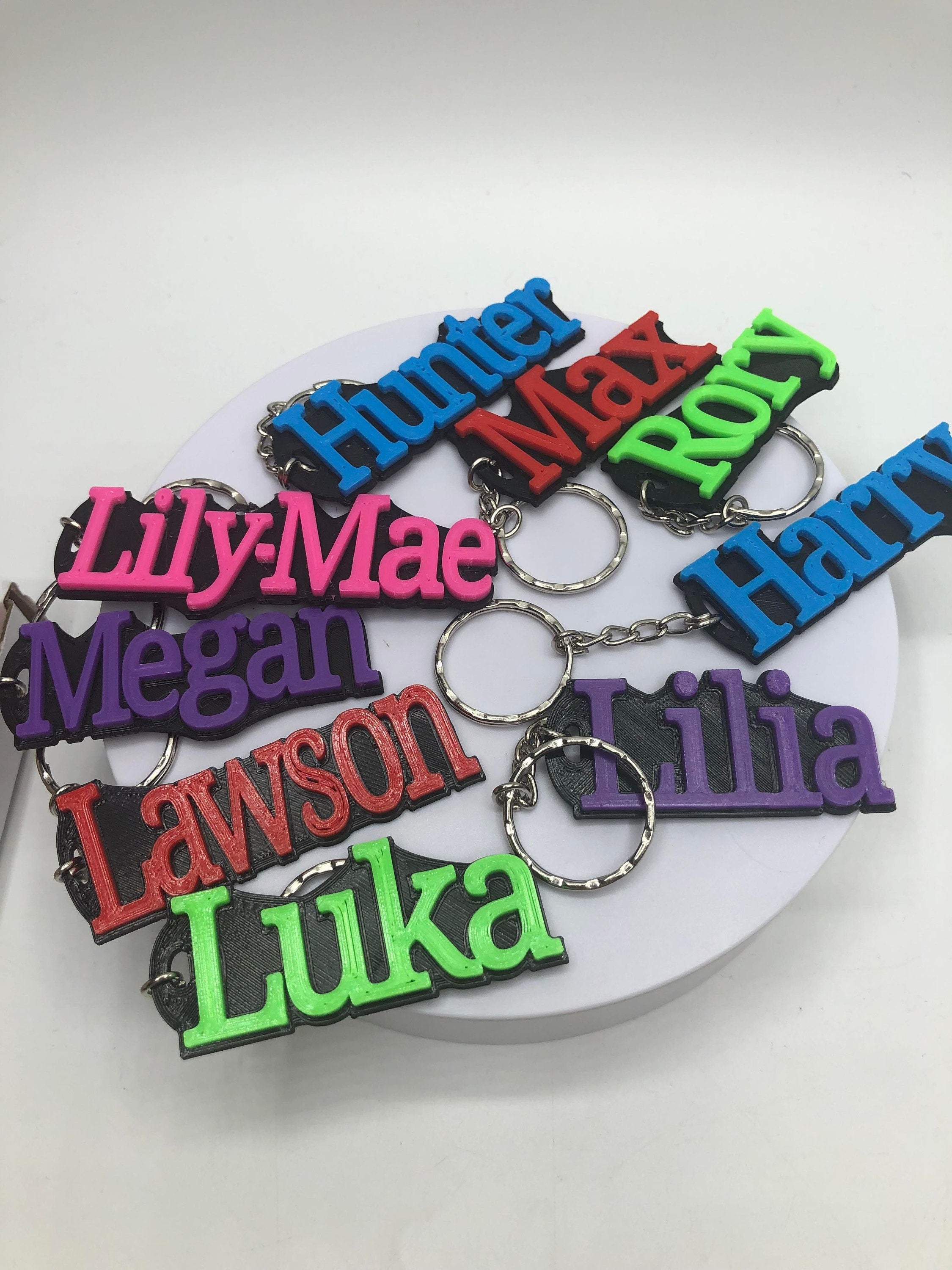 Personalised Name Keyring, Personalised Bag Tag, Party Bag Fillers, School Bag Tag, Back to School, School Leavers Gifts, Name Gift Keyring