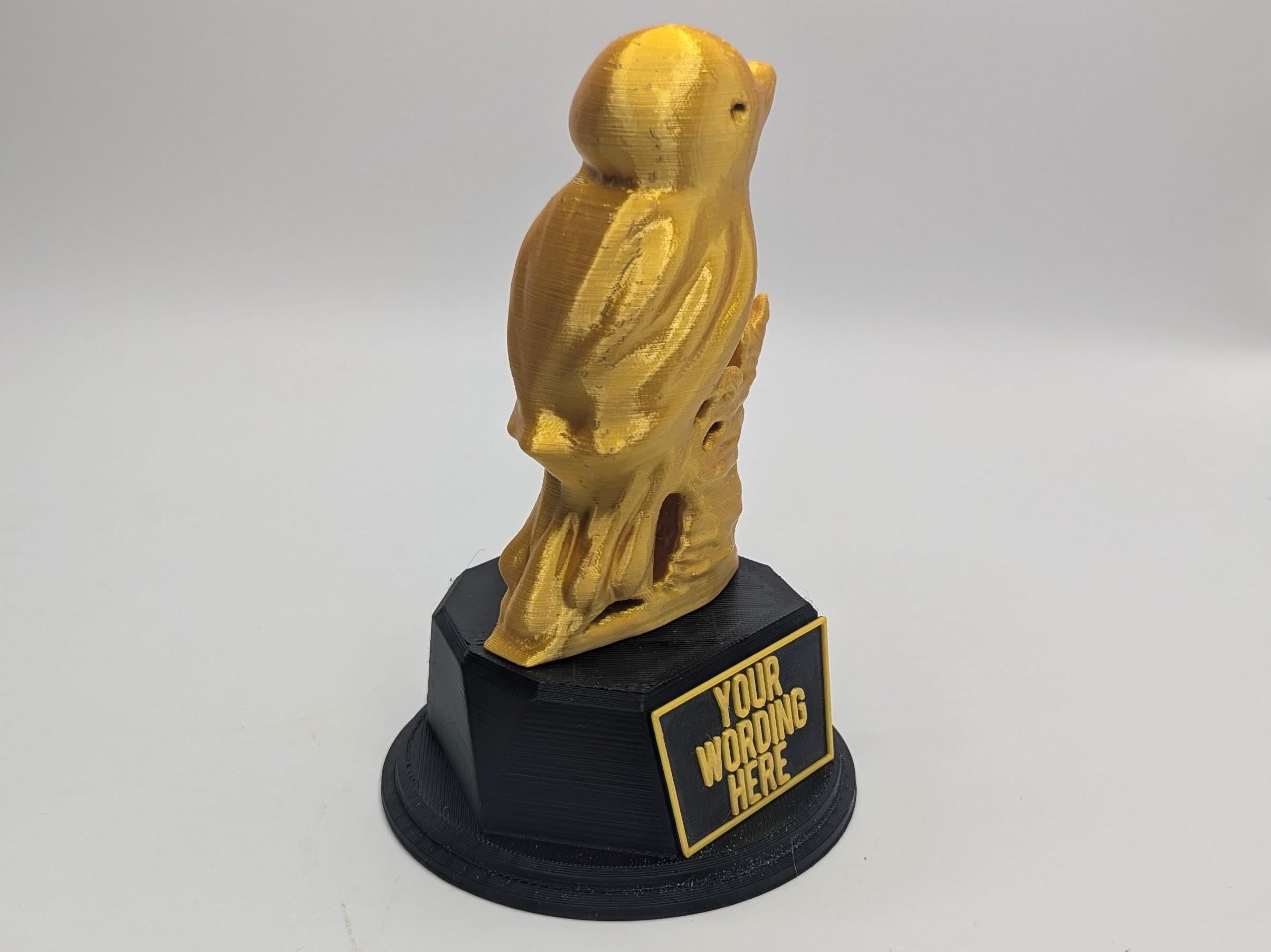 Personalised Bird Trophy, Bird Lover Gift, Little Bird Gift, Gardener Award, Bird Shape Gift, Custom Bird Trophy, Avery Bird Gift, Blue Tit