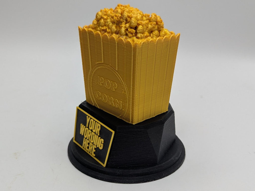 Personalised Popcorn Trophy, Cinema Trophy, Popcorn Lover Gift, Film Lover Award, Popcorn Award Trophy, Custom Popcorn Trophy, Popcorn Shape