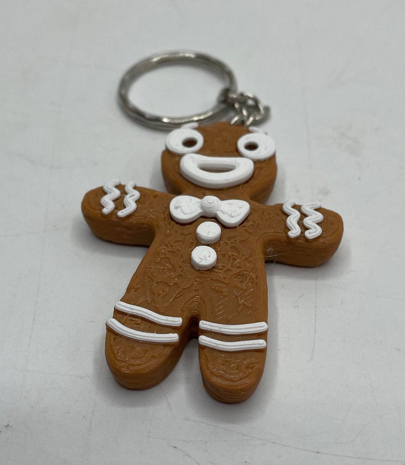 Gingerbread Man Keychain / Cute Gingerbread Man Keyring / Gingerbread Bag Tag Charm / Gingerbread Keyring Stocking Filler / Christmas Gift