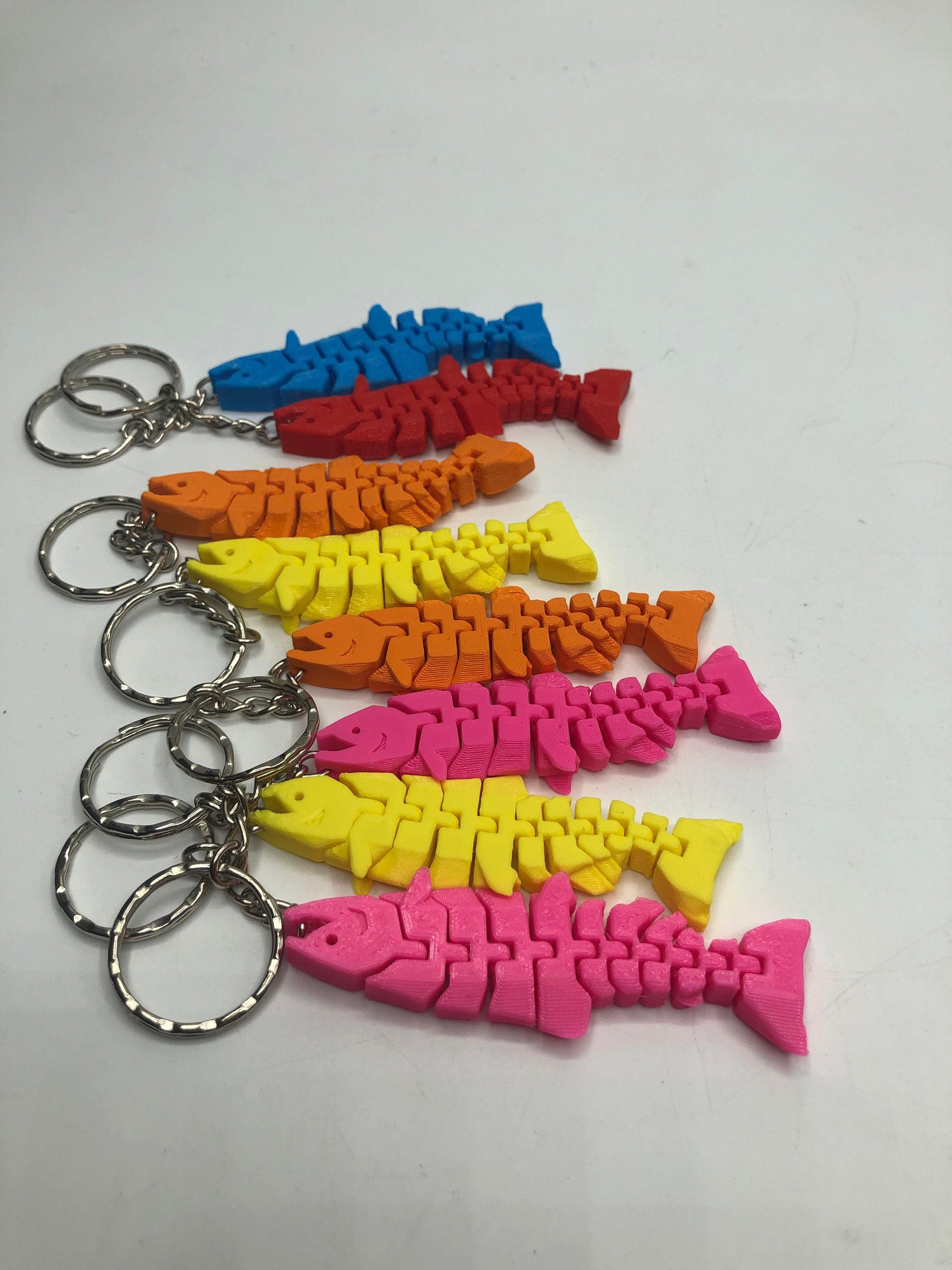 Fish Flexible Wiggly 3D Keyring / Bag Tag / Gift for Fishermen / Fishing / Anglers / Fun Fish Gift / Fish Bag Tag / Keyring / Fisherman Gift