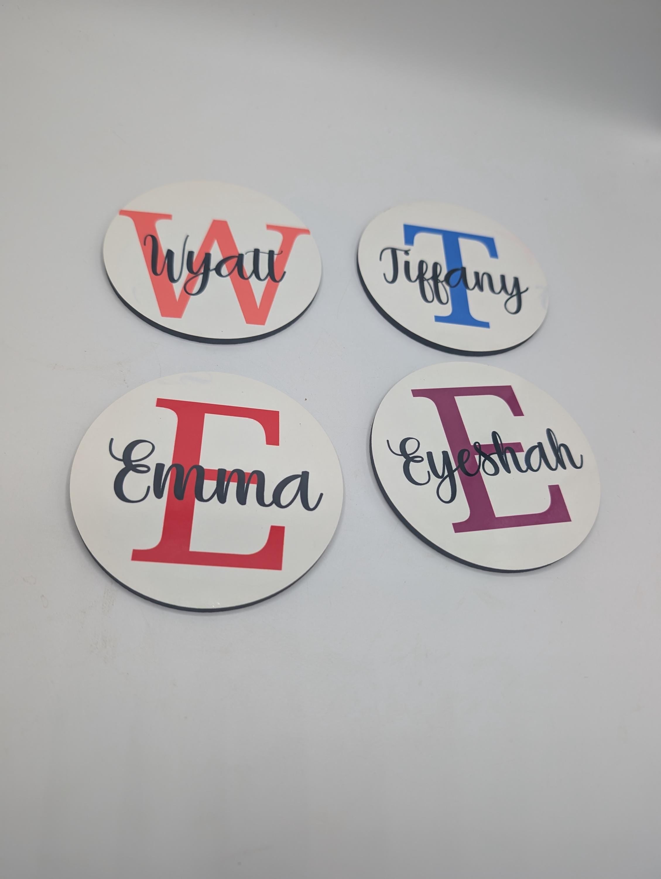 Personalised Name Drinks Coaster / Round Coaster Gift / Stocking Filler / Personalised Gift /  Personalised Name Coaster / Gloss Finish