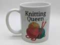 Knitting Queen Mug, Funny Gift for Knitter, Knitting Lover Gift, Gift for Knitter, Knitter Coffee Mug, Knitter Tea Mug, Yarn Lover Mug, Knit