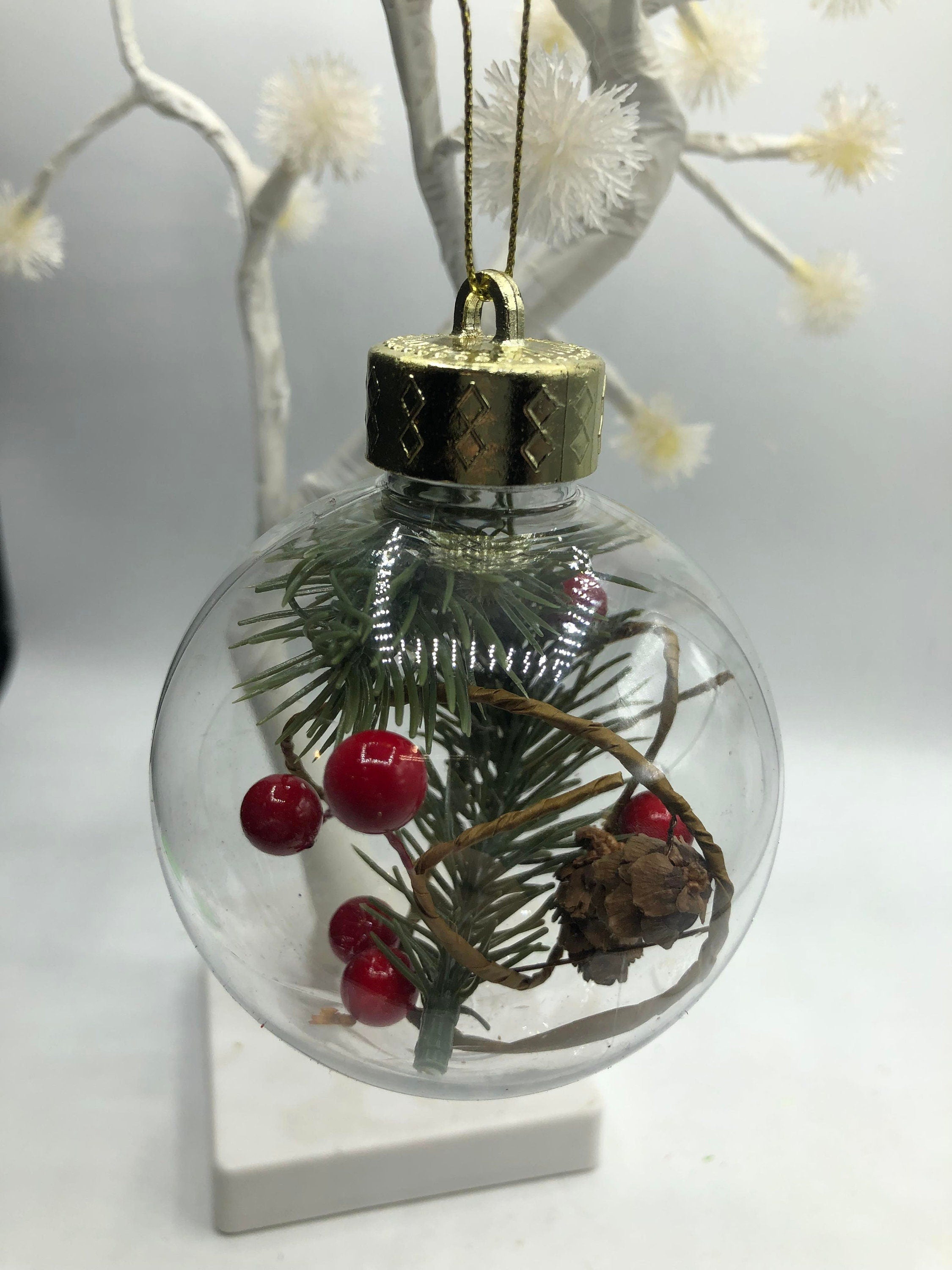 Personalised Christmas Bauble, Woodland Christmas Bauble, Tree Personalised Decoration, Name Bauble, Personalised Christmas Ornament, Berry