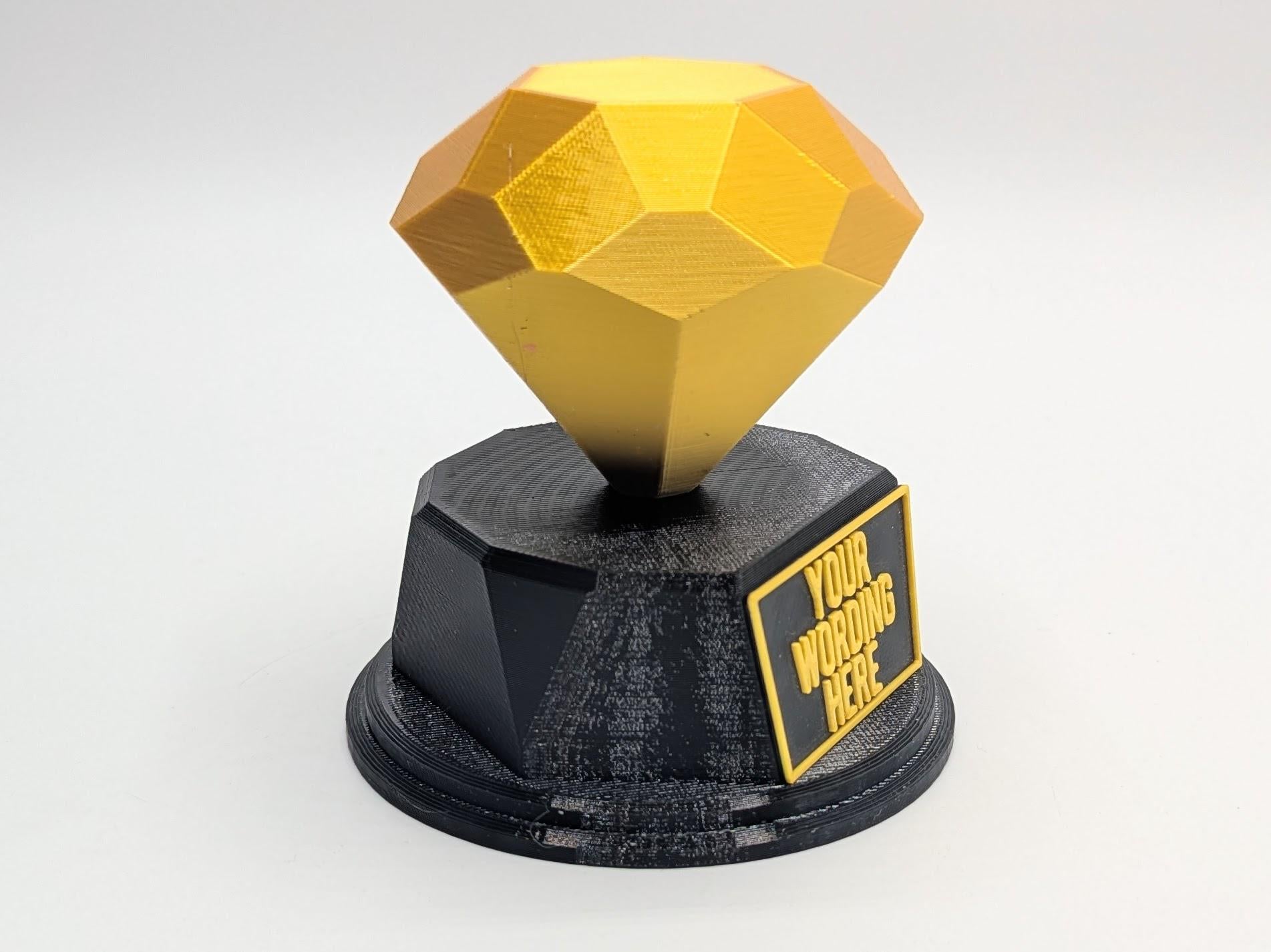 Personalised Diamond Trophy, Diamond Wedding Gift, Fun Trophy, Diamond Award, You're a Diamond Trophy, Gift for Diamond Lover, Diamond Gift