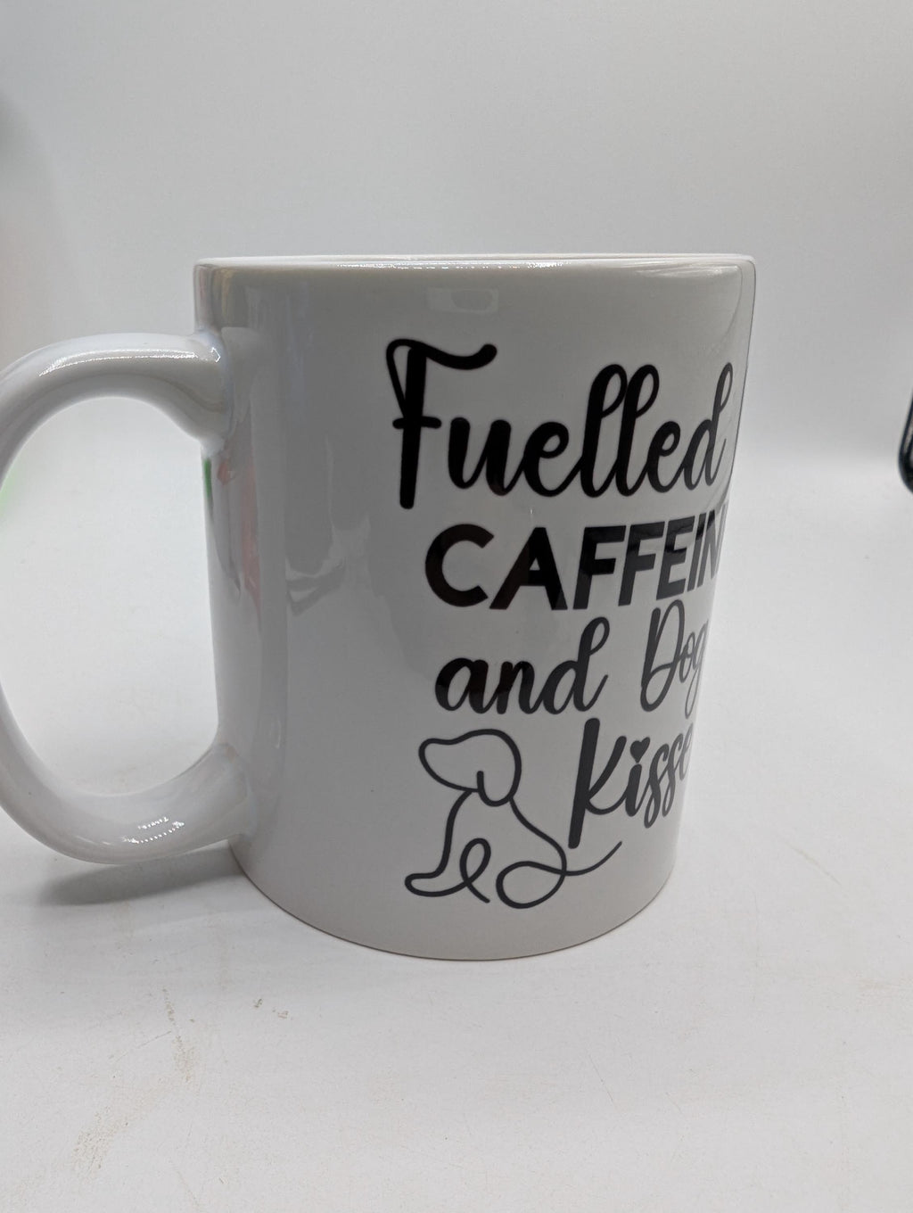 Dog Lover Mug, Fuelled by Caffeine & Dog Kisses, Gift for friend, Dog Kisses Coaster, Dog Tea Mug, Funny Dog Mug, Dog Mum Gift, Dog Dad Gift