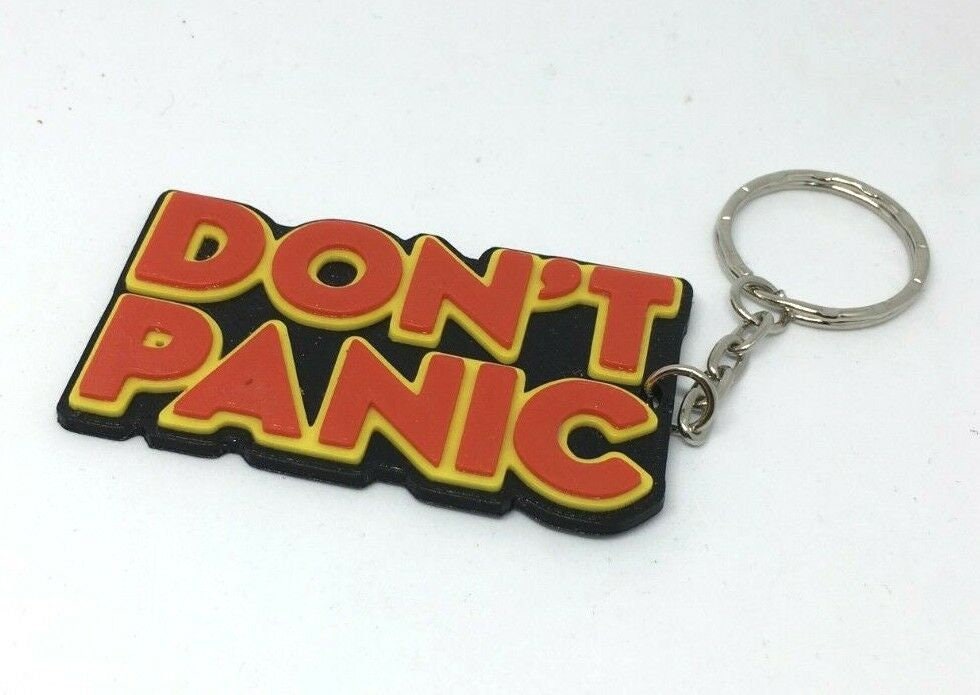 Don't Panic Bag Tag / Novelty Keyring / Don't Panic Wording Keyring / Funny Keyring / Novelty Don't Panic Keyring / Don't Panic Bag Tag Gift