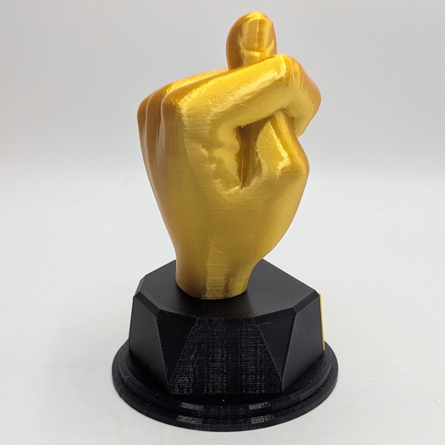 Personalised Got Your Nose Trophy, Hand Shape Gift, Got Your Nose Award, Nose Joke Gift, Custom Trophy Award, Novelty Nose Award, Gold Hand