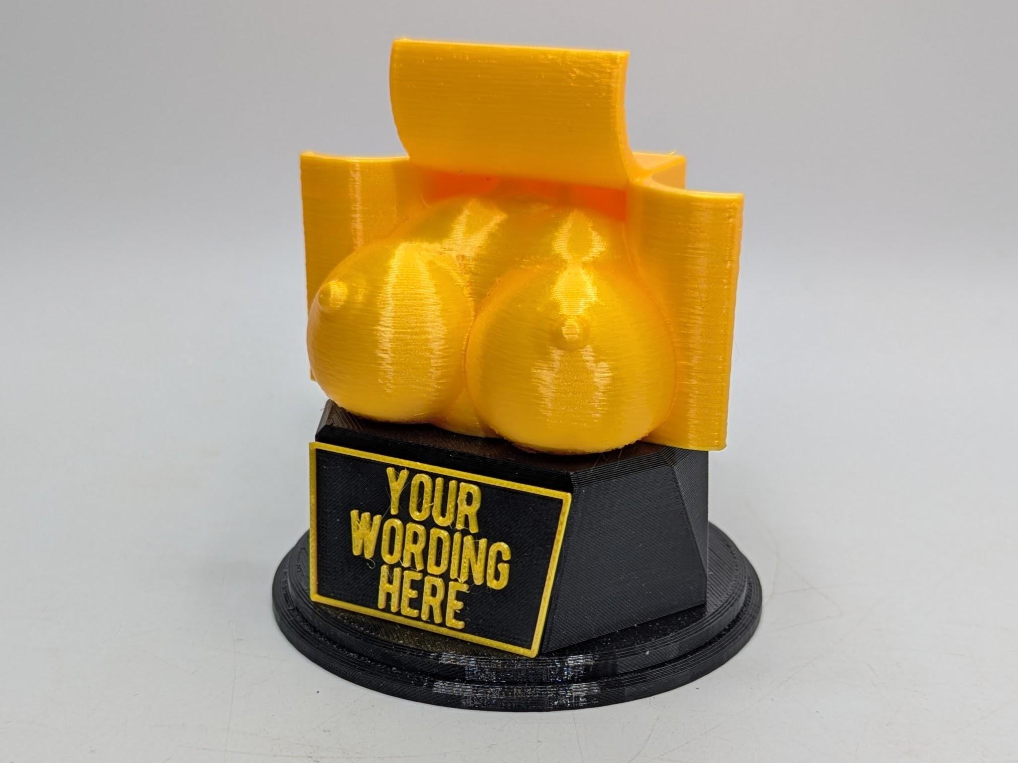 Personalised Booby Prize Trophy, Booby Trophy, Booby Novelty Trophy, Booby Gift, Booby Award, Joke Boobs Trophy Award, Boobs Office Award