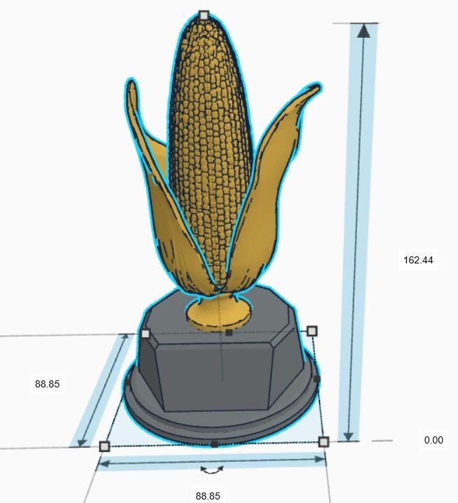 Personalised Corn On The Cob Trophy, Custom Trophy Gift, Corn On The Cob Lover, Sweetcorn Trophy Award, Sweetcorn Shaped Gift, Corn On Cob