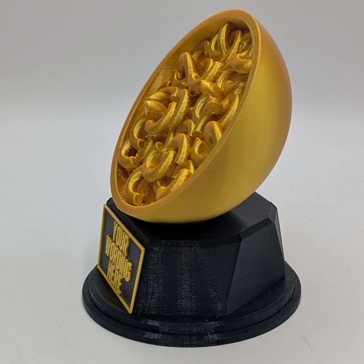 Personalised Mac & Cheese Trophy, Mac and Cheese Shape Gift, Mac and Cheese Award Gift, Pasta Lover Gift, Custom Award,  Mac Cheese Eater