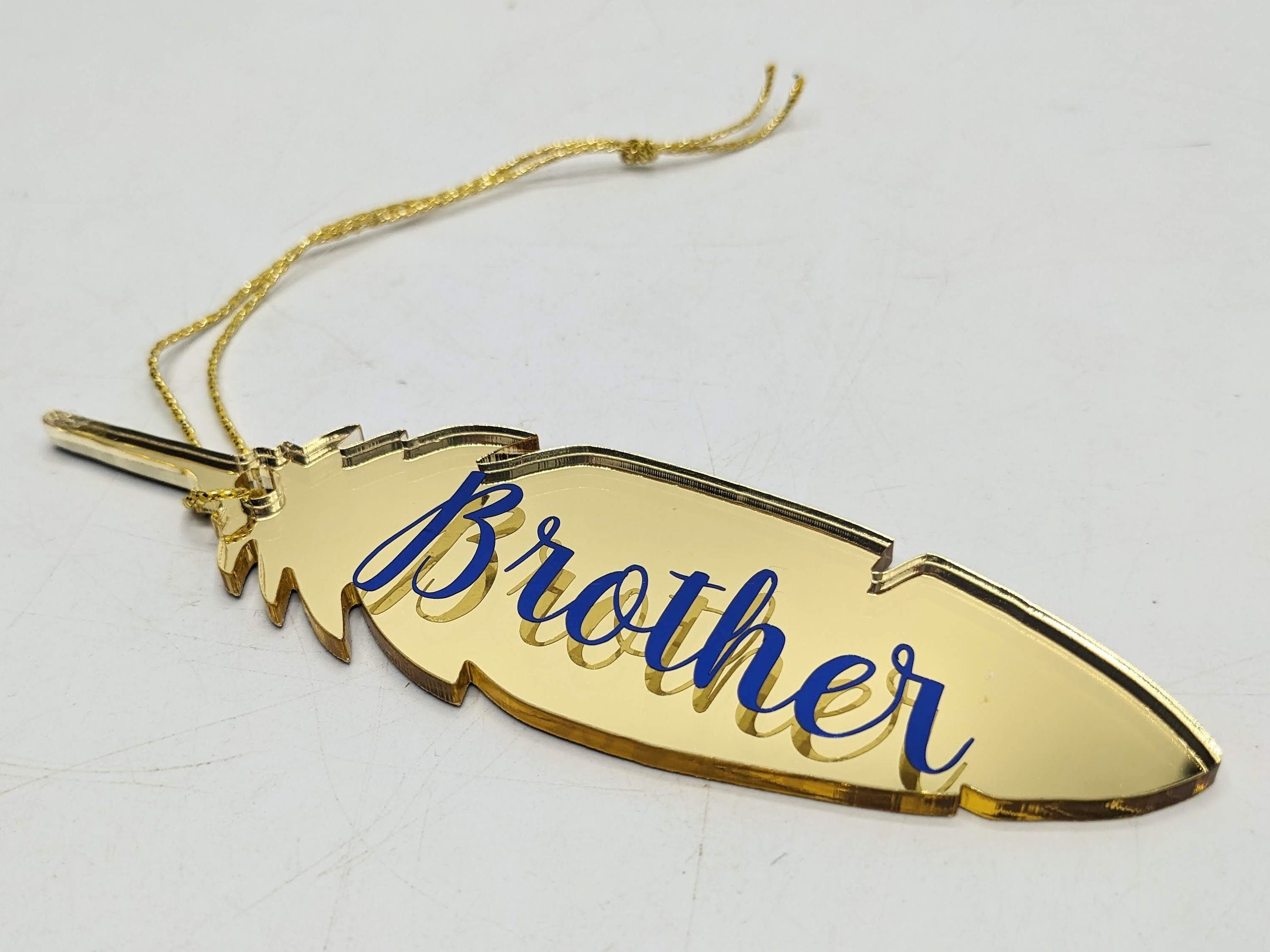 Personalised Feather / Feather Memorial Christmas / Personalised Feather Gift / Tree Personalised Decoration / Feather Personalised Gift