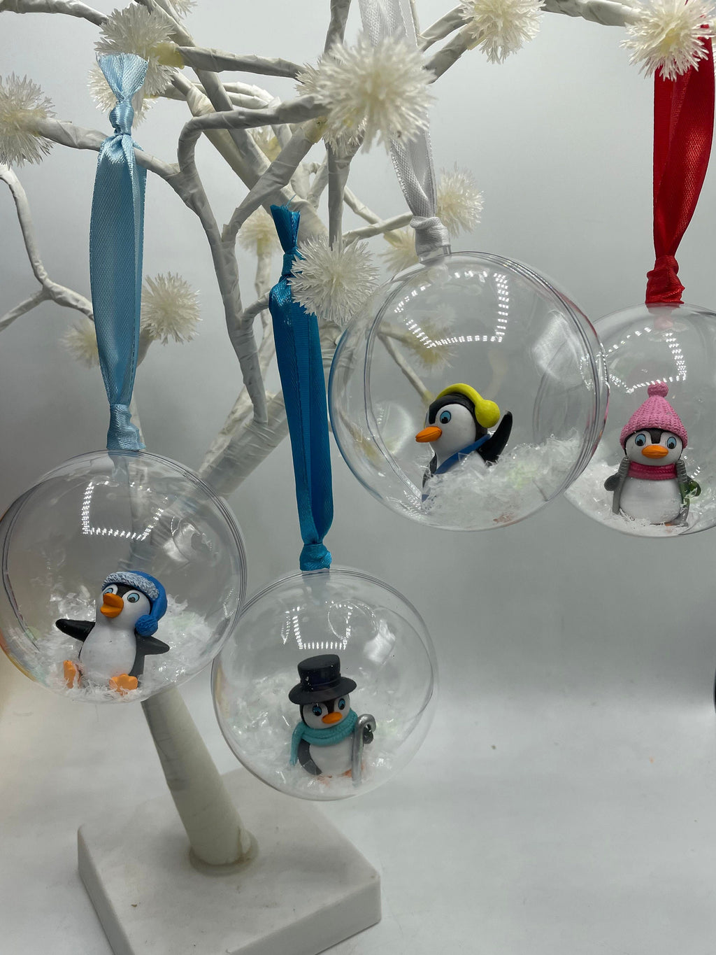 Personalised Penguin Christmas Bauble, Penguin Personalised Decoration, Baby First Christmas Ornament, Penguin Bauble Gift, Memorial Bauble