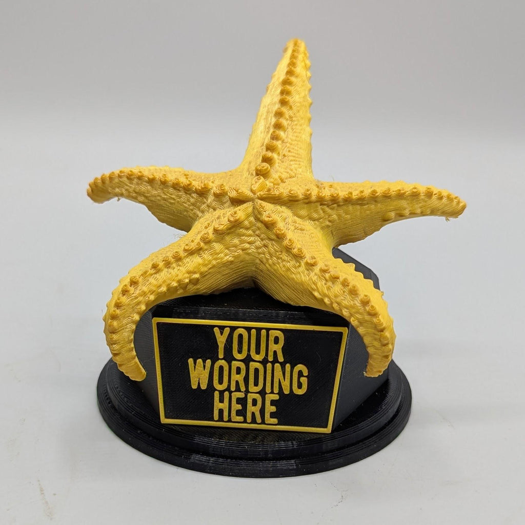 Personalised Starfish Trophy, Starfish Award Gift, Starfish Joke Gift, Custom Trophy Award, Starfish Shaped Gift, Chocolate Starfish Award