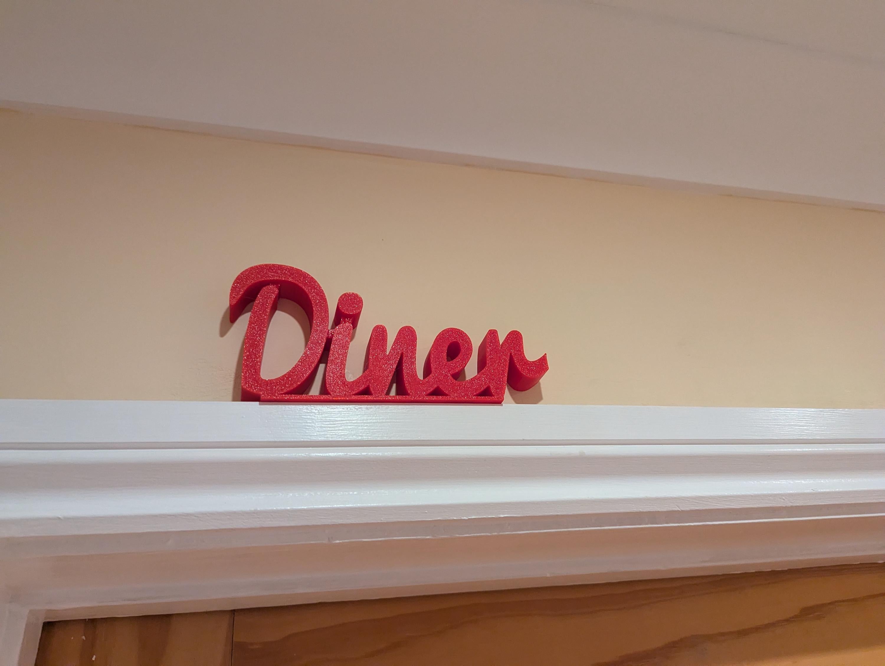 Diner Door Sign, Room Door Sign, Custom Door Sign, Door Topper, Home Decor, Dining Room Sign, Hallway Door Frame Art, Diner Novelty Sign