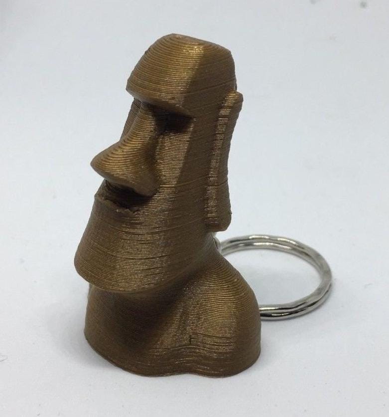 Moai Statue Head Keyring / Easter Island Keyring / Moai Shape Keyring / Statue Head Keyring / Statue Head Bag Tag / Moai Shape Bag Tag