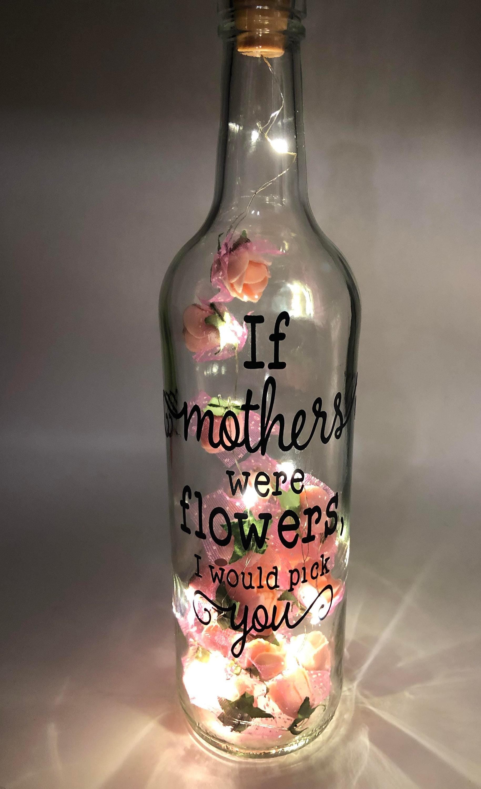 Mum Roses LED Light Up Glass Bottle, Mother's Day Gift, If Mothers were flowers Gift, Mum Christmas Gift, Gift for Mum's Birthday, Flowers