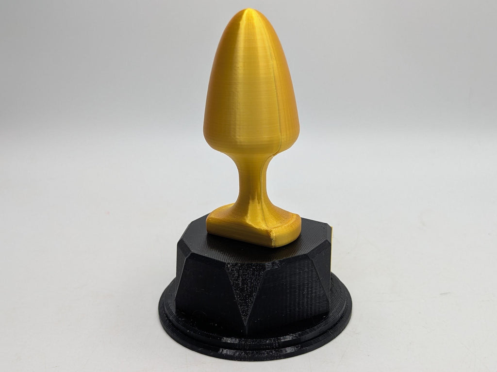 Personalised Butt Plug Trophy, Bum Plug Trophy, Bottom Award, Funny Bottom Trophy, Custom Trophy, Golden Butt Plug Award, Novelty Butt Plug