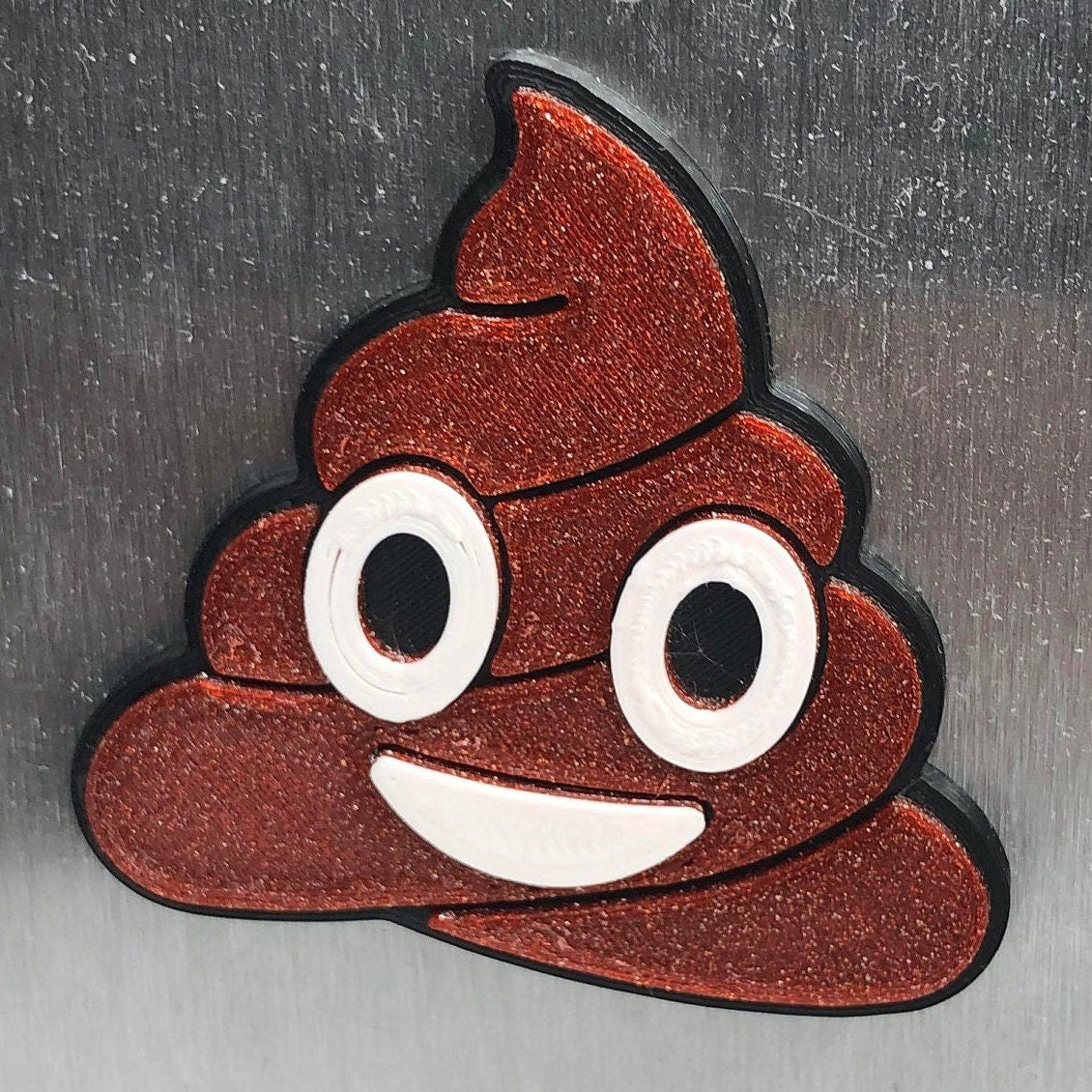 Sparkly Brown Poop Magnet / Smiling Pile Poo Magnet / Poo Shaped Magnet / Poo Shaped Fridge Magnet / Novelty Poo Magnet / Poop Joke Magnet