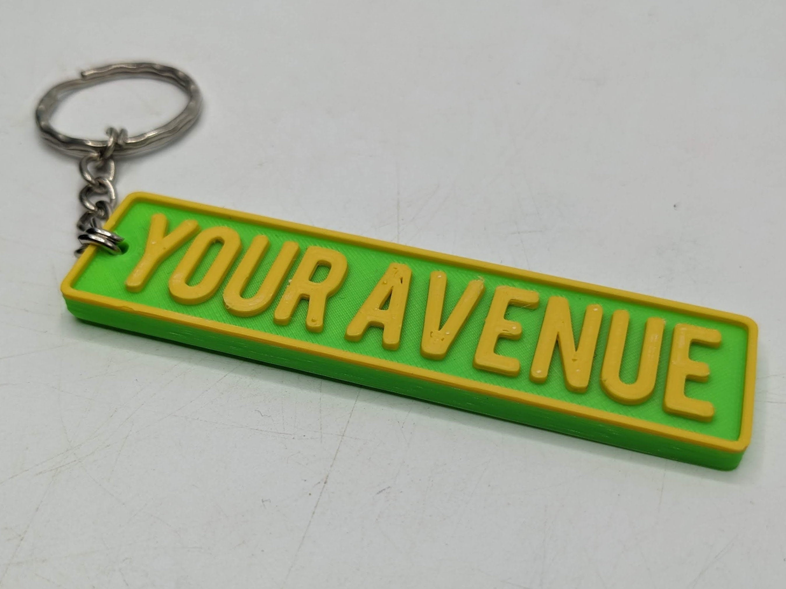 Personalised Street Sign Keyring / Street Road Name Keyring / Personalised Street Sign Keychain / Street Sign Bag Tag / Personalised Keyring