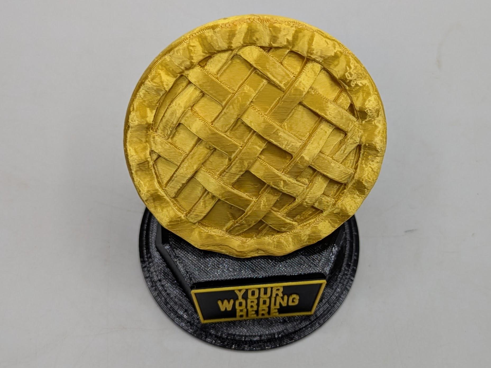 Personalised Pie Trophy, Meat Pie Trophy, Pie Award, Custom Trophy, Pie Lover, Who Ate All The Pies, Scotch Pie, Fruit Pie,  Office Trophy